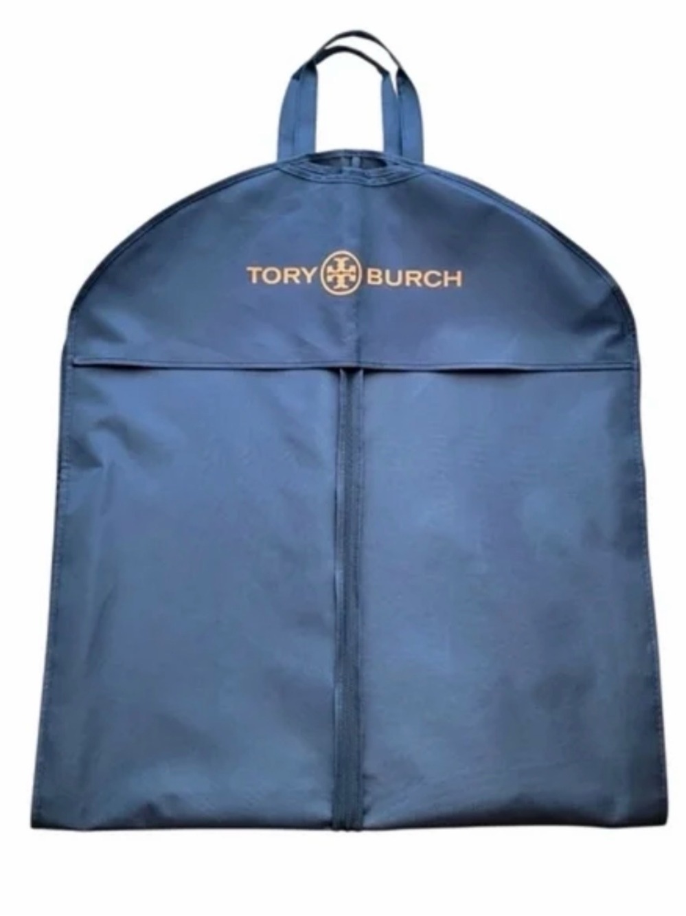 Tory Burch Garment Bag Navy Blue Zippered Handles Folding Travel Dress Wedding